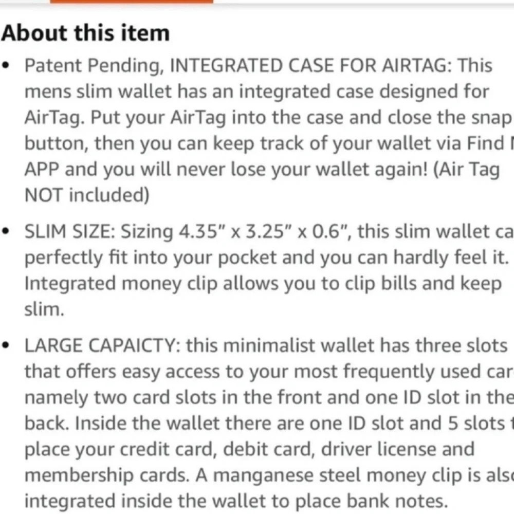 Black Mens Slim Bifold Wallet With Integrated Case Holder for Air Tag